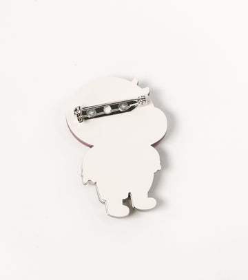 Pink Hoodie Ox Brooch