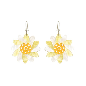 Flower Shape Resin Earrings Hook Style
