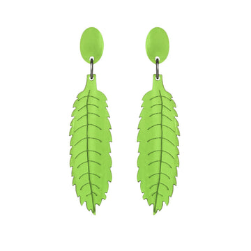 Leaf Shape Resin Earrings with Stud Style