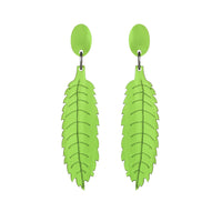 Leaf Shape Resin Earrings with Stud Style