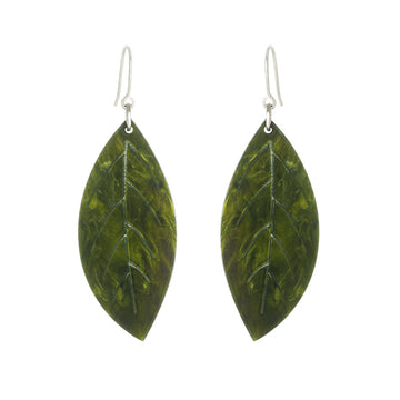Leaf Shape Resin Earrings with Stud Style