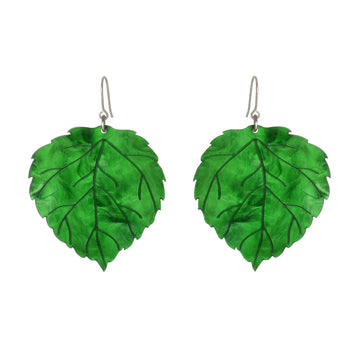 Leaf Shape Resin Earrings with Stud Style