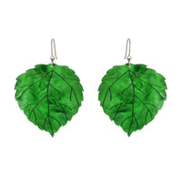 Leaf Shape Resin Earrings with Stud Style