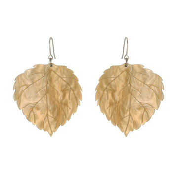 Leaf Shape Resin Earrings with Stud Style