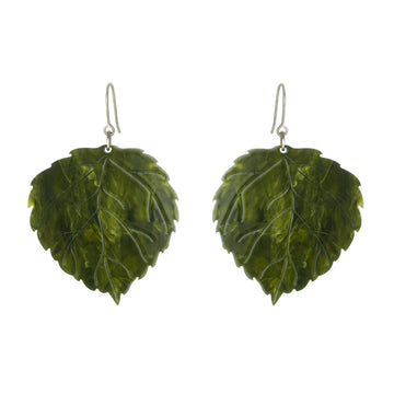 Leaf Shape Resin Earrings with Stud Style