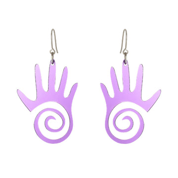Mirroring Effect Palm Resin Earrings with Hook Style