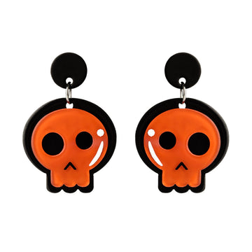 Skull Resin Earrings with Stud Style