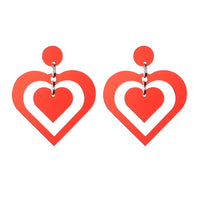 Romantic Two Hearts Stud Earrings - Heart Shape Jewelry for Women