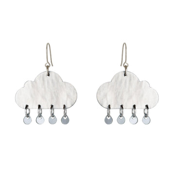Cloudy Day Resin Earrings with Stud Style