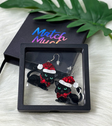 Santa Cat-venture Earrings