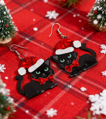 Santa Cat-venture Earrings