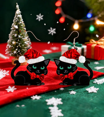 Santa Cat-venture Earrings