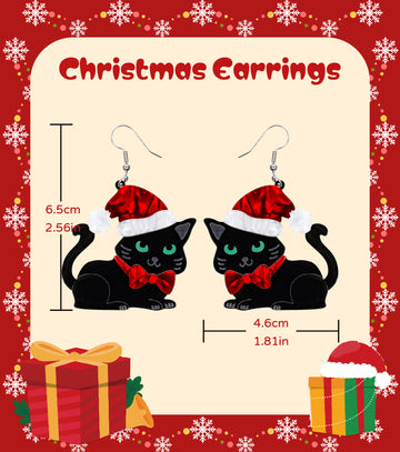 Santa Cat-venture Earrings