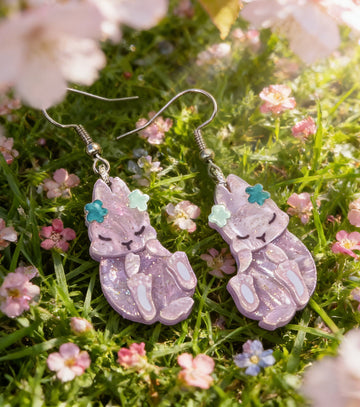 Egg-stra Lazy Bunny Earrings