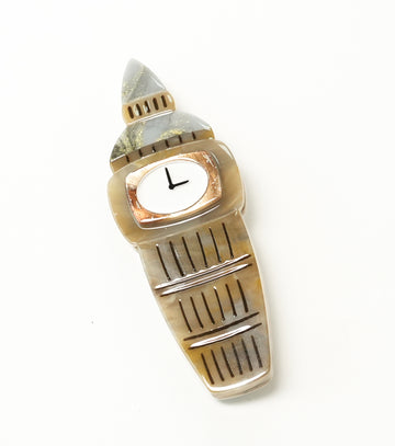 Tea Time Tower Brooch For European Cultural tourism