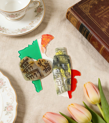 Italian Itinerary Brooch For European Cultural tourism