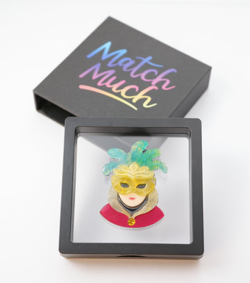 Venetian Masquerade Brooch For European Cultural tourism