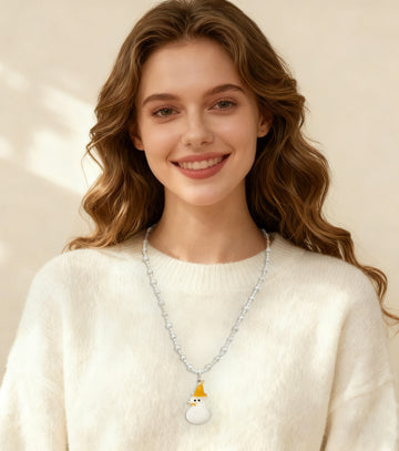 Pearly Snow-Pal Necklace