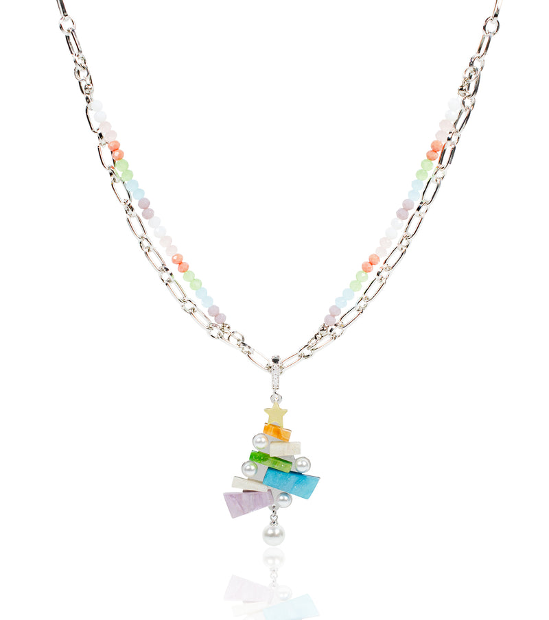 Topsy-Turvy Tree Pearl Necklace