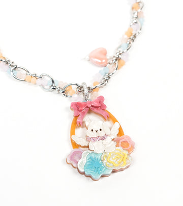 Floral Cradle Bunny Necklace