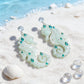 Icy Blue Glitter Seahorse Earrings