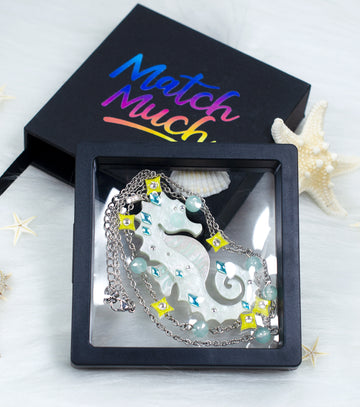 Glittering Cream Seahorse Necklace