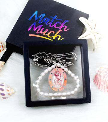 Pink Swimmer Jellyfish Necklace