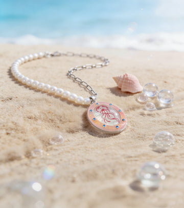 Pink Swimmer Jellyfish Necklace
